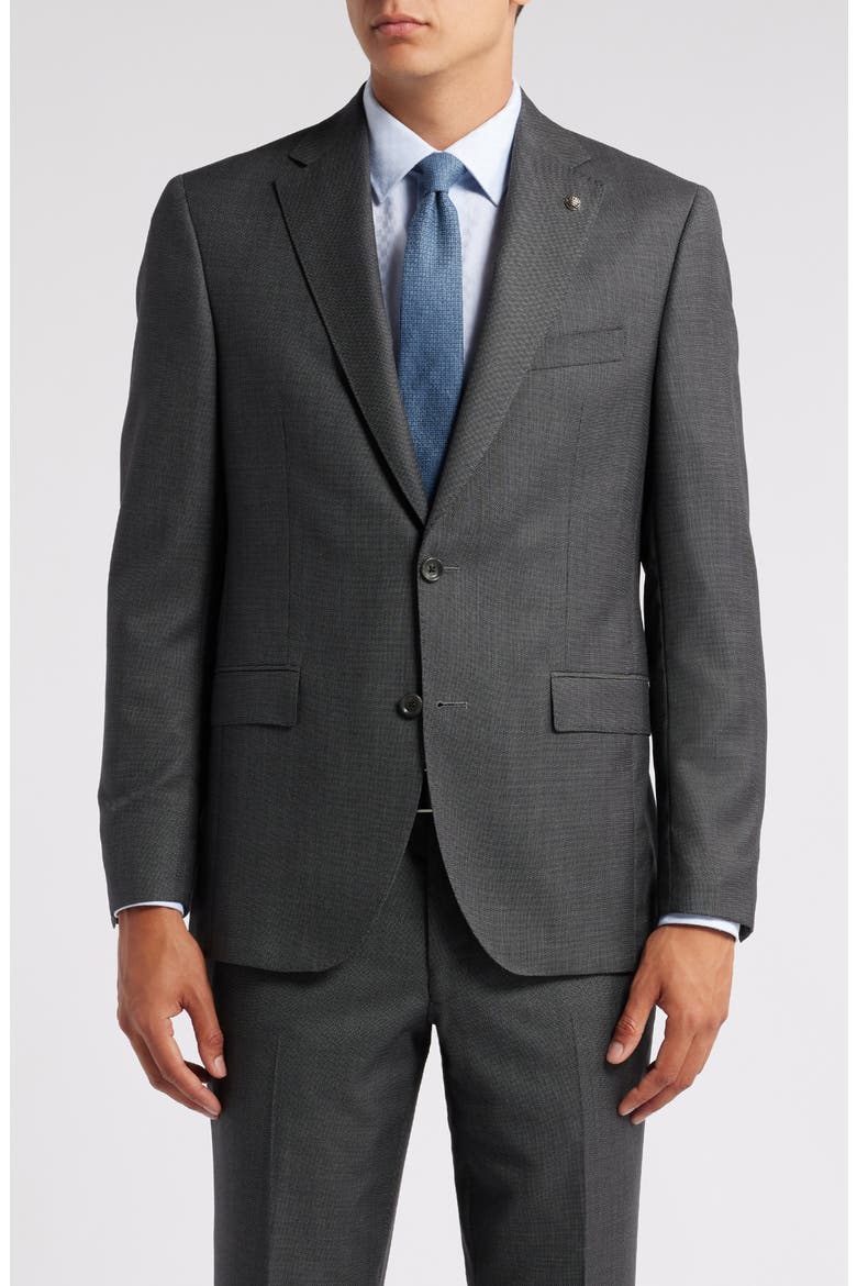 Lightly Constructed Bird's Eye Wool Suit, Alternate, color, MID GREY