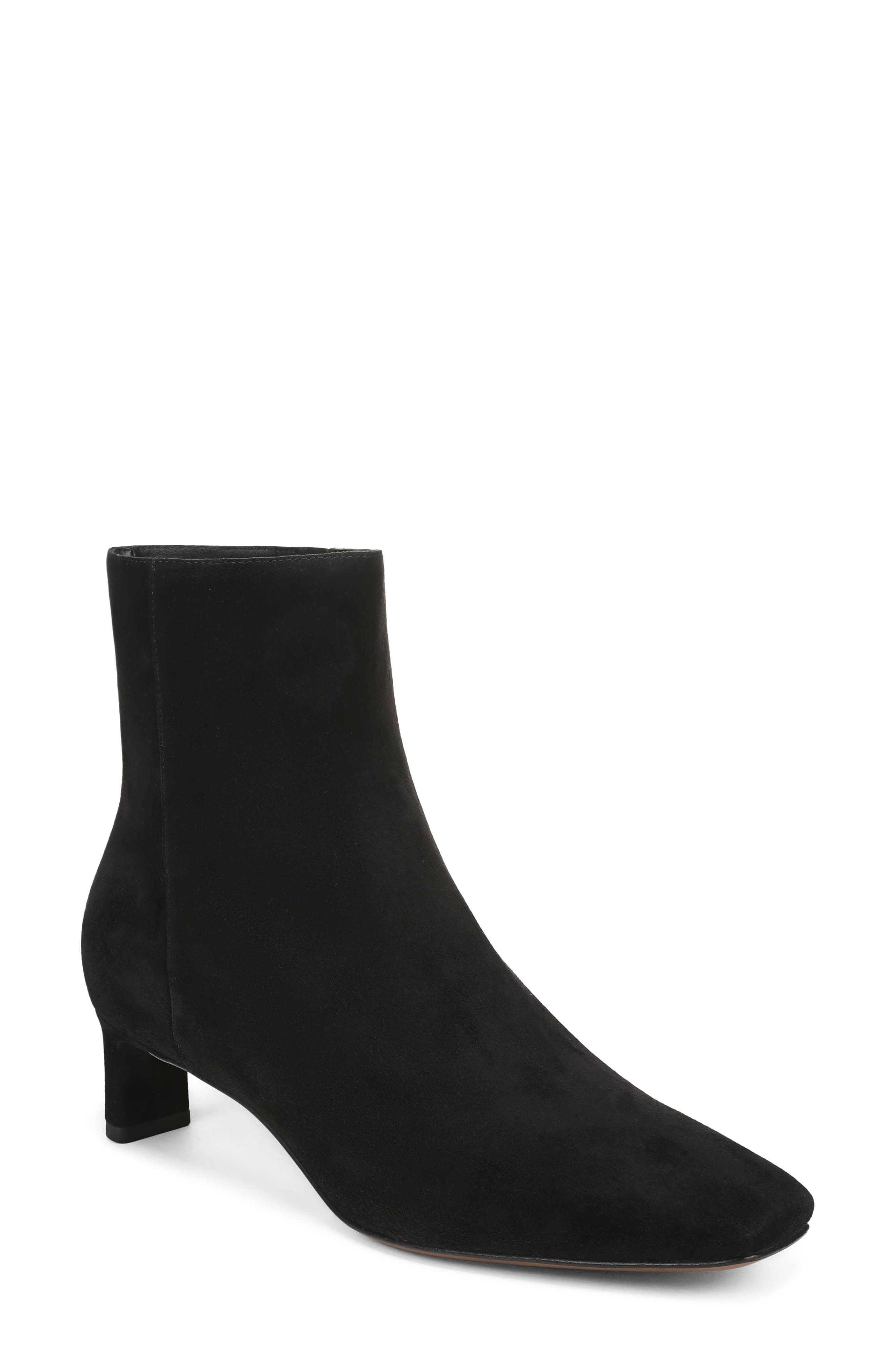 Lilith Leather Bootie, Main, color, BLACK