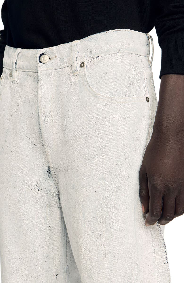 SANDRO Regular crackle-effect jeans, Alternate, color, Optic White
