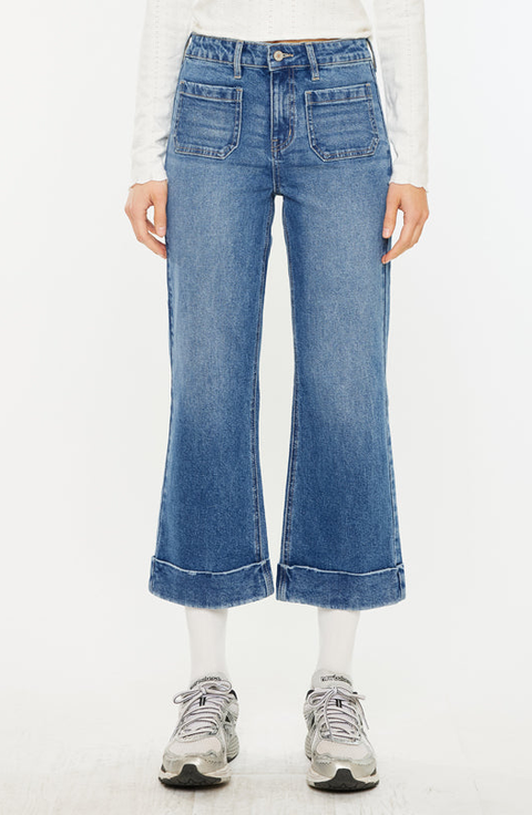 Angelina High Rise Cropped Flare Jeans