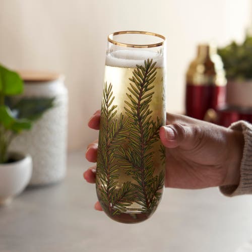 Twine Woodland Stemless Champagne Glasses, Set Of 2 In Green