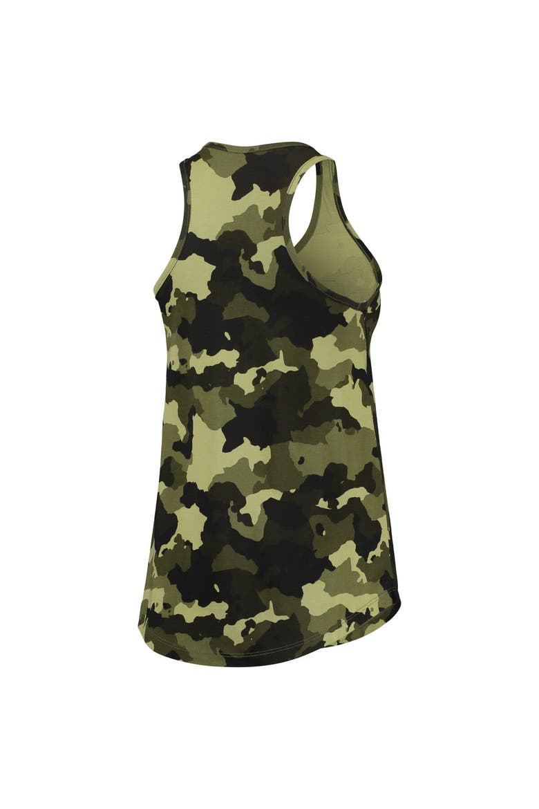 Women's New Era Green Chicago Cubs 2022 MLB Armed Forces Day Camo Racerback Tank Top, Alternate, color, Green