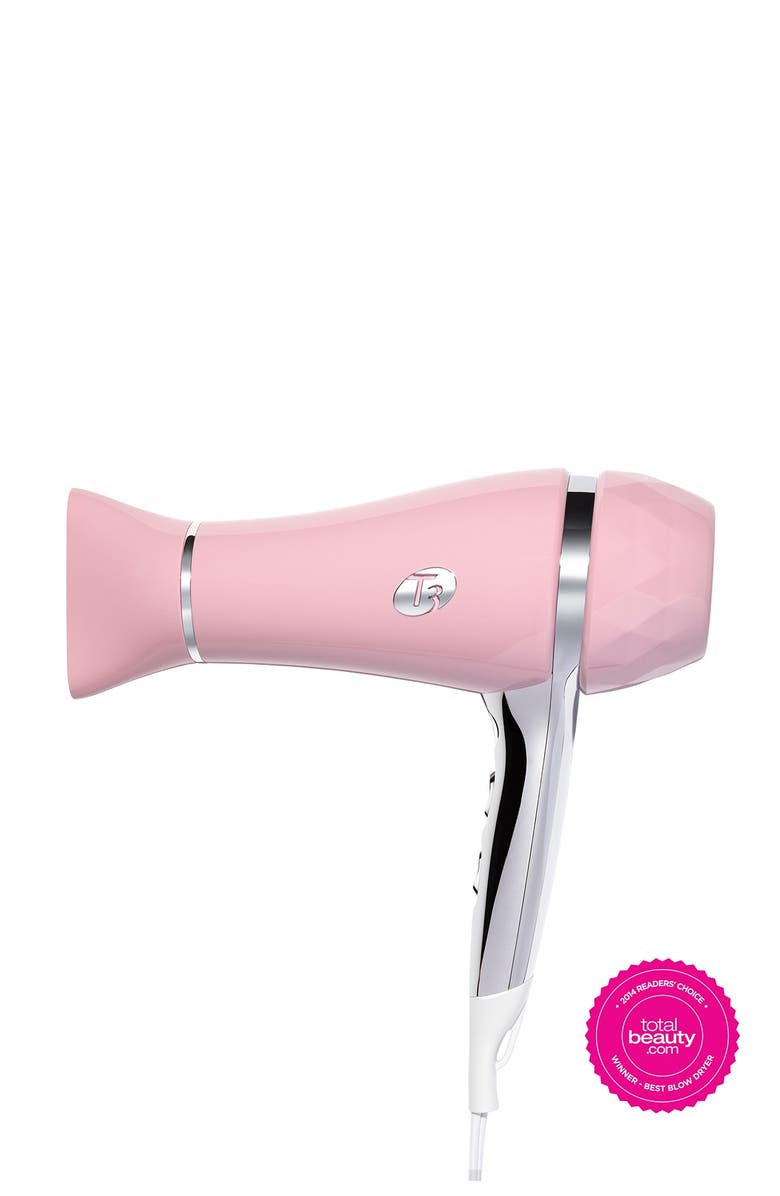 T3 Feathwerweight 2 Blush/Chrome Handle Hair Dryer, Main, color, 