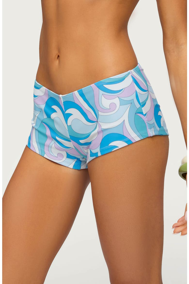 Cassa Paisley Boyshorts Bikini Bottoms, Alternate, color, BLUE