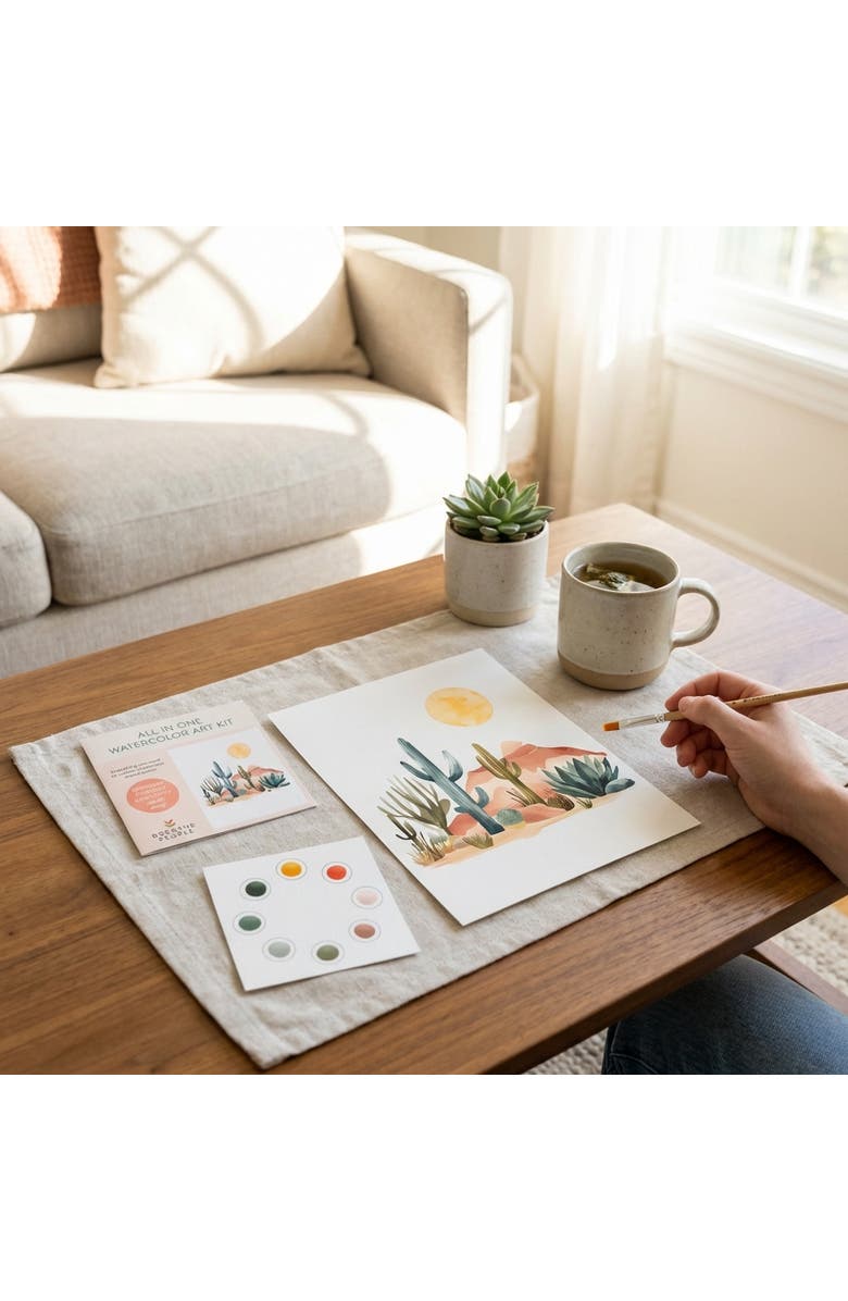 Breath People Mushroom All-In-One Watercolor Kit, Alternate, color, Desert Landscape
