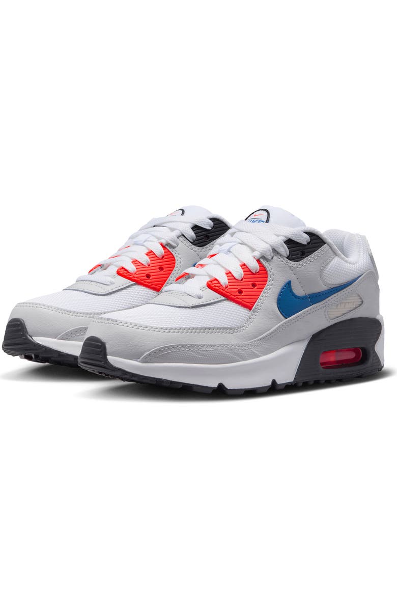 Nike Kids' Air Max 90 SE Sneaker, Main, color, White/ Photon Dust/ Crimson