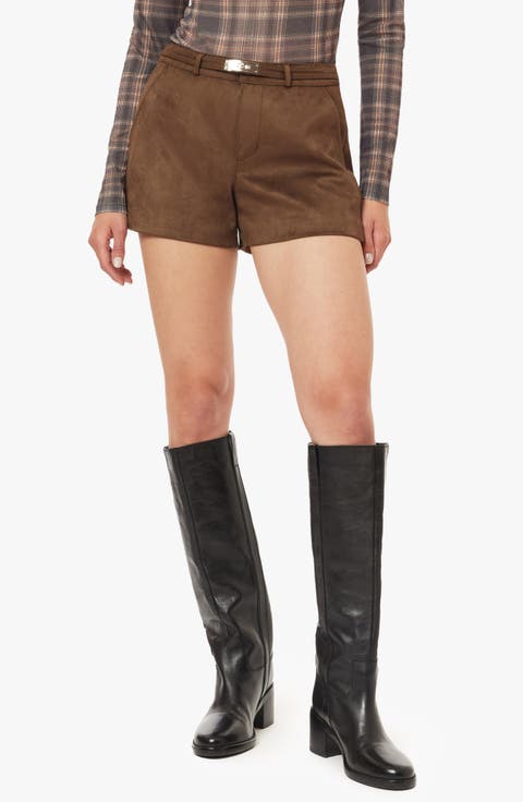 Faux Suede Micro Mini Shorts