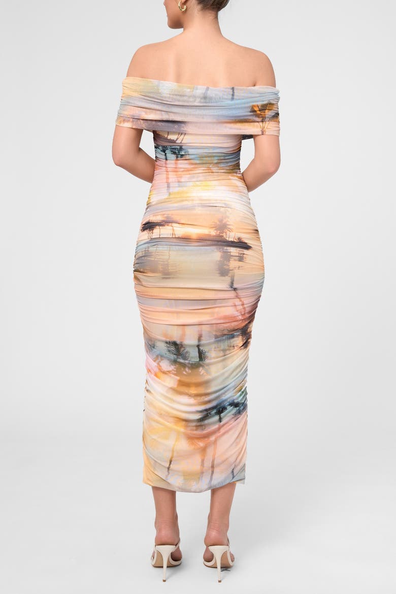 Aubree Off-the-Shoulder Maxi Dress, Alternate, color, Light Pastel Orange