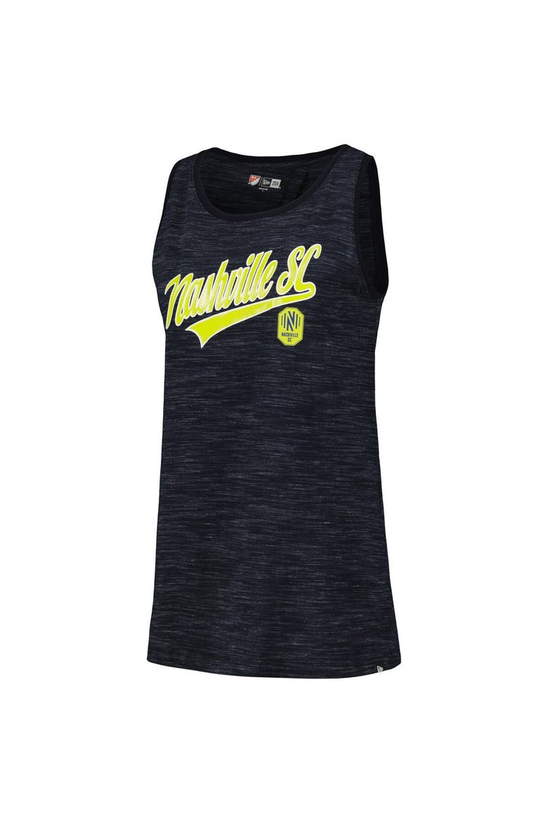 Women's 5th & Ocean by New Era Navy Nashville SC Athletic Cross Back Tank Top, Alternate, color, Navy