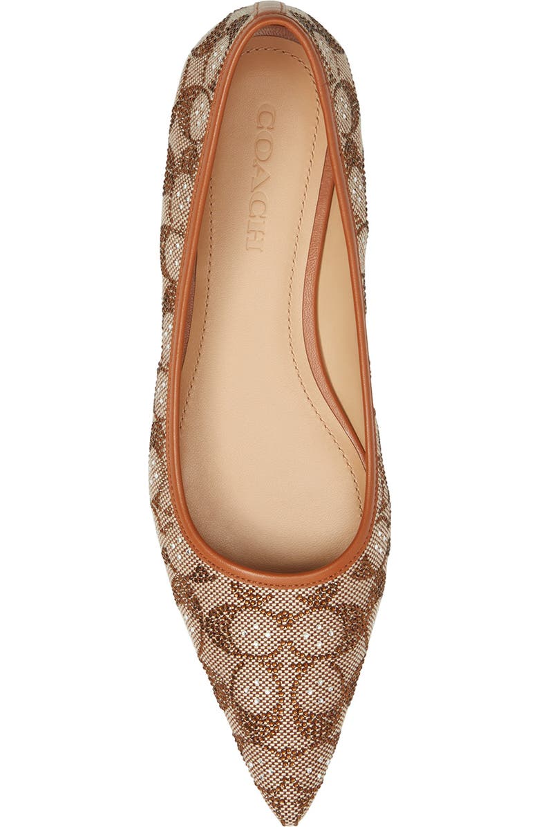 COACH Daphne Crystal Signature Jacquard Pointed Toe Flat, Alternate, color,