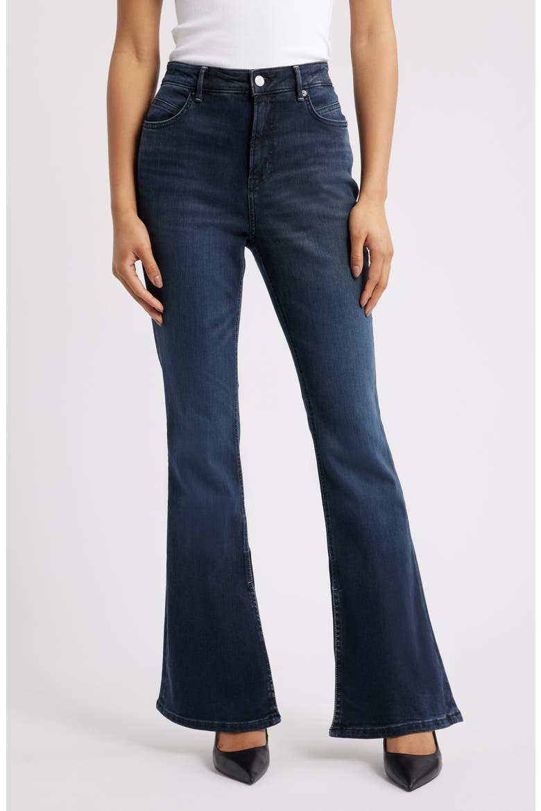 Rosa Side Slit Bootcut Jeans, Main, color, DARK BLUE