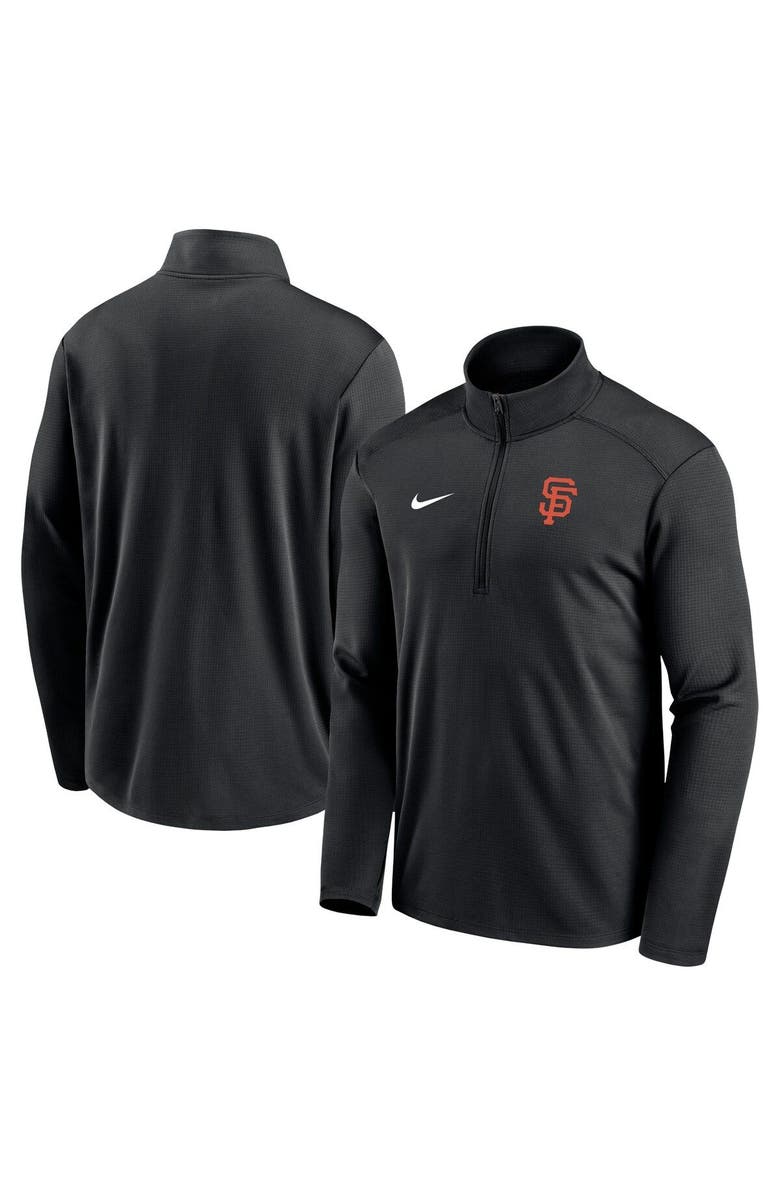 Nike Men's Nike Black San Francisco Giants Agility Pacer Lightweight Performance Half-Zip Top, Main, color, 