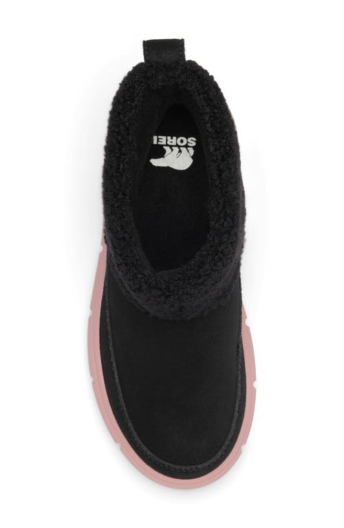 Sorel Kids' Explorer Iii Faux Fur Waterproof Slip-on Boot In Black/dazed Mauve