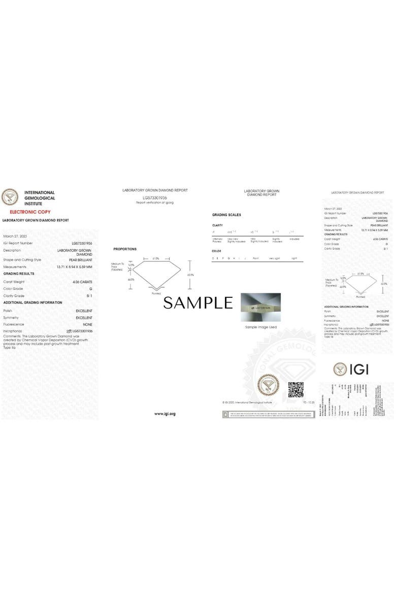 Bliss Diamond Certified 4 Ct Pear Solitaire Diamond Engagement Ring 14k Gold Lab Grown, Alternate, color, 