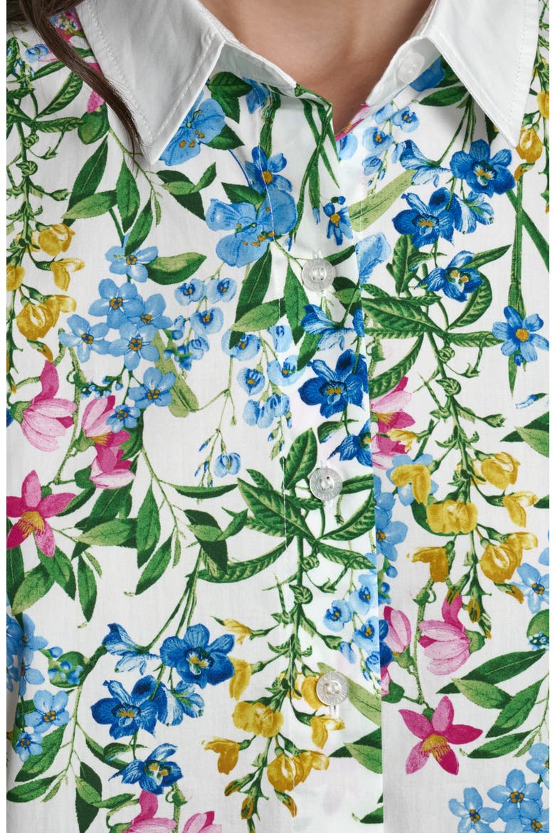 Placed Floral Print Shirt, Alternate, color, SOFT WHITE COMBO