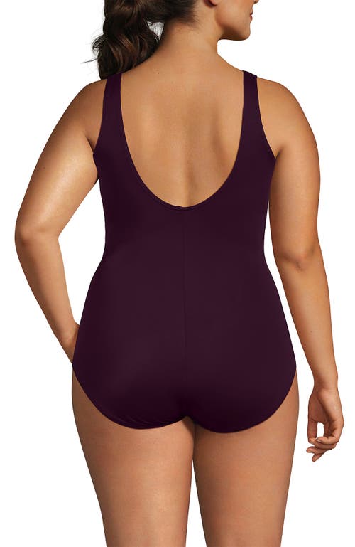 Lands' End Plus Size Dd-cup Chlorine Resistant Scoop Neck Soft Cup Tugless Sporty One Piece Swimsuit In Black