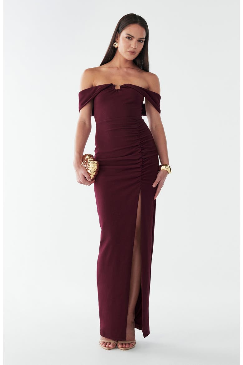 Serena Maxi Dress, Alternate, color, Burgundy
