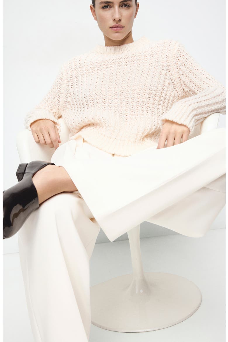 Openwork Knit Sweater, Alternate, color, ECRU