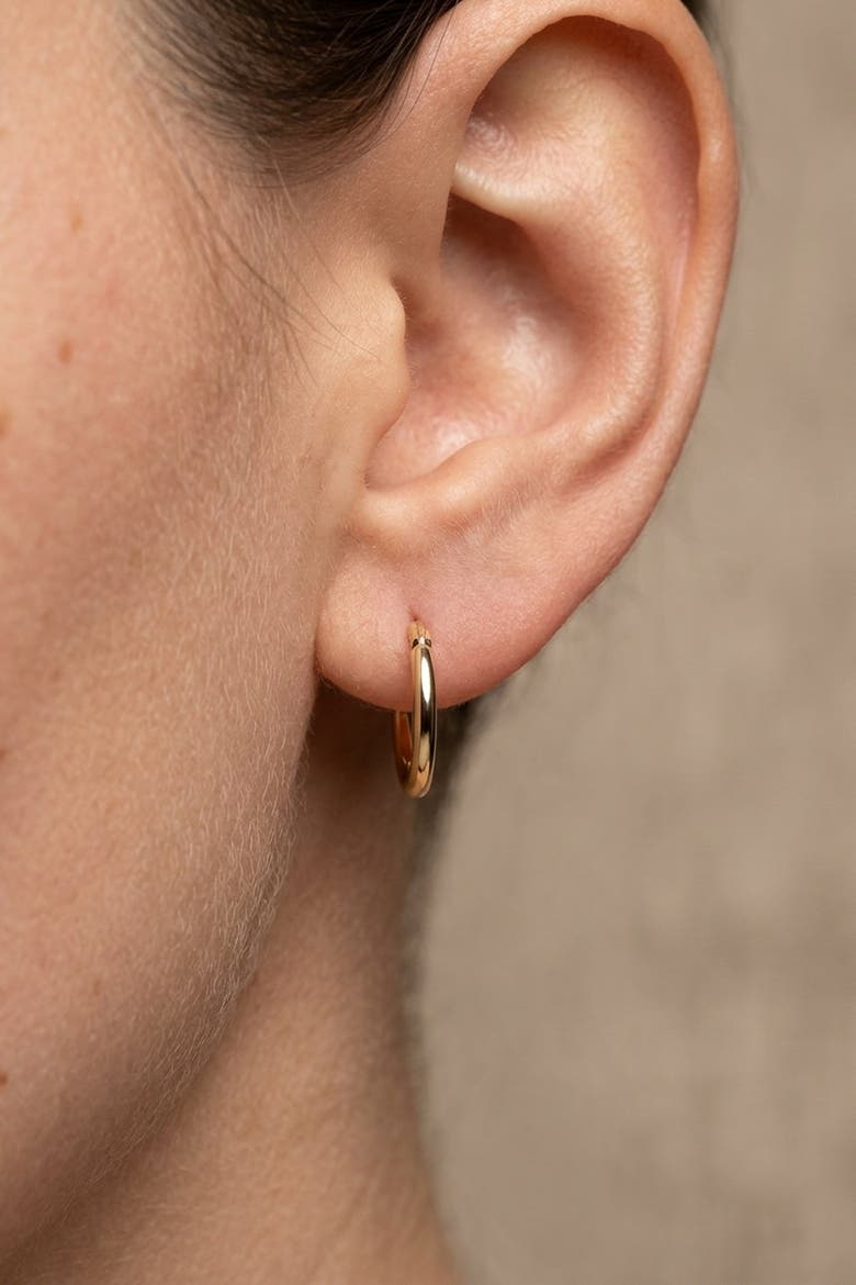 14K Gold Hoop Classic Single Earring, Alternate, color, 14 K Yellow Gold