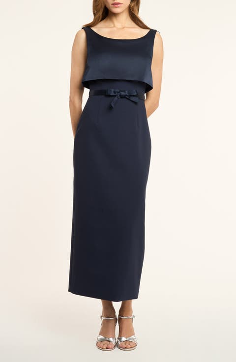 Mila Overlay Detail Column Dress