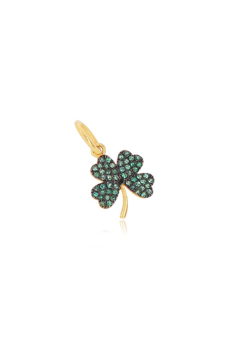 Emerald Clover Charm, Main, color, Emerald