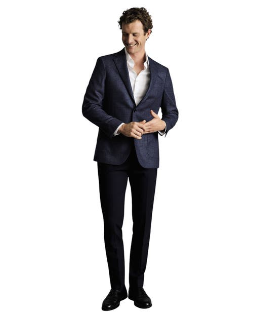 Charles Tyrwhitt Wool Twill Silk Jacket In Blue