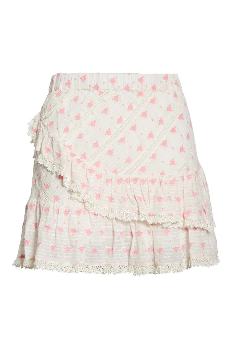 Emma Asymmetrical Ruffle Miniskirt, Alternate, color, PEBBLE PINK