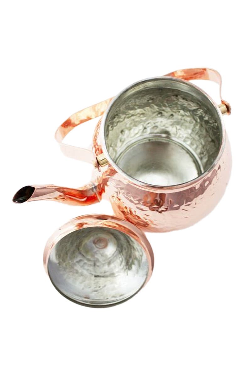 Coppermill Kitchen Vintage Inspired Copper Hand Hammered Teapot, Alternate, color, Copper