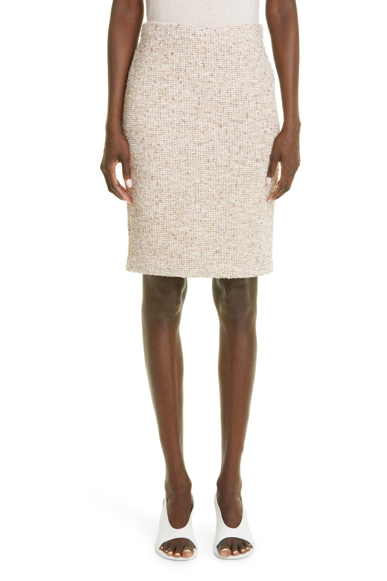 Bouclé Knit Skirt, Main, color, BROWN MULTI