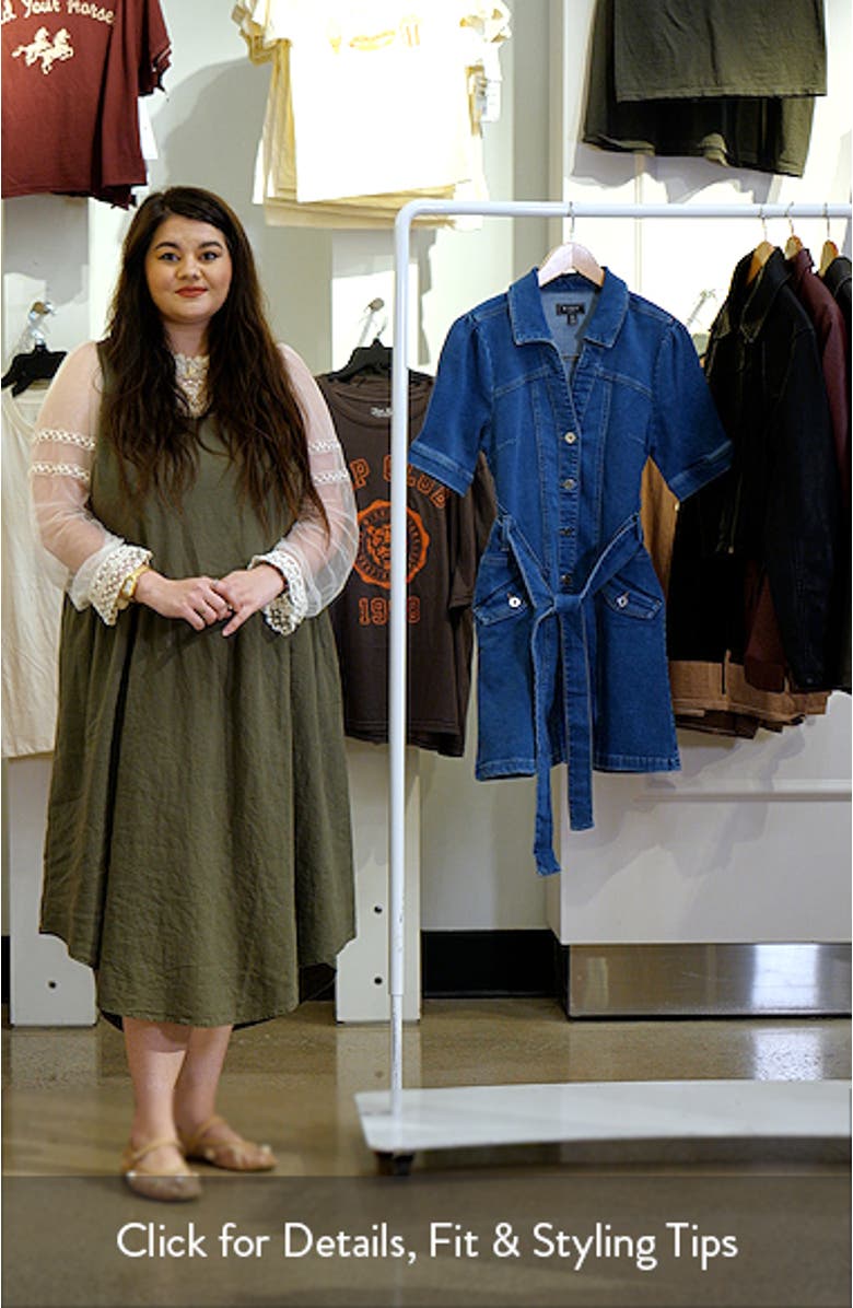 Belted Denim Mini Shirtdress, sales video thumbnail