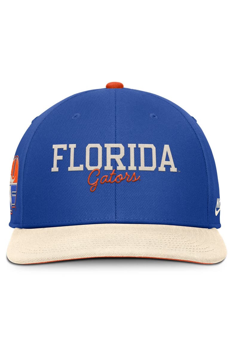 Nike Men's Nike Royal/Cream Florida Gators Pro Legacy Script Snapback Hat, Alternate, color, Royal