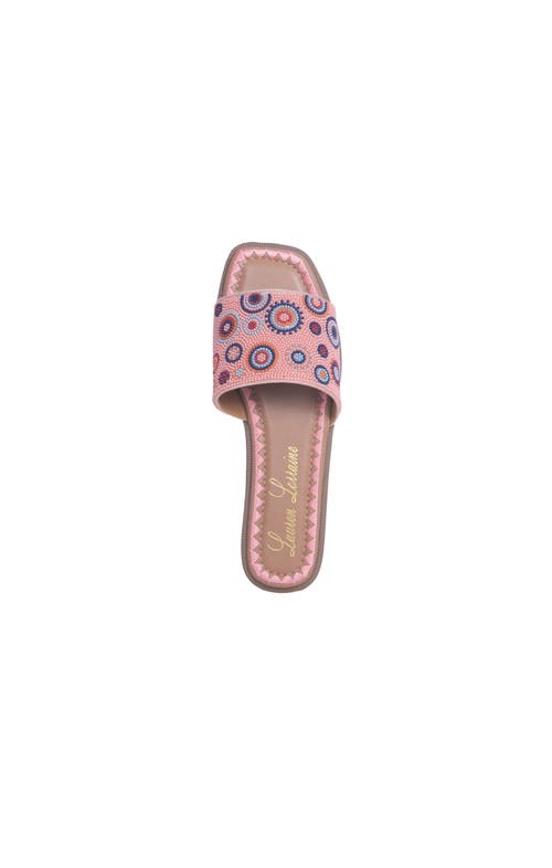 Lauren Lorraine Beady Sandals In Pink