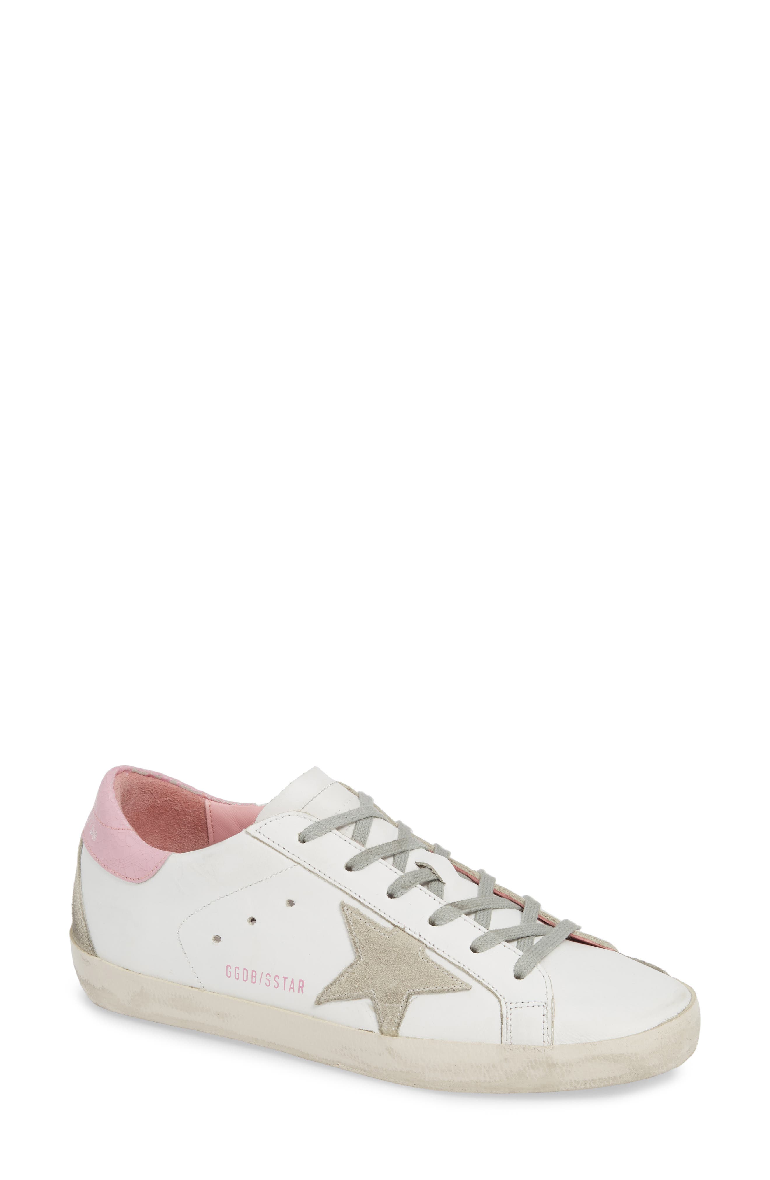 Superstar Low Top Sneaker, Main, color, WHITE/ PINK