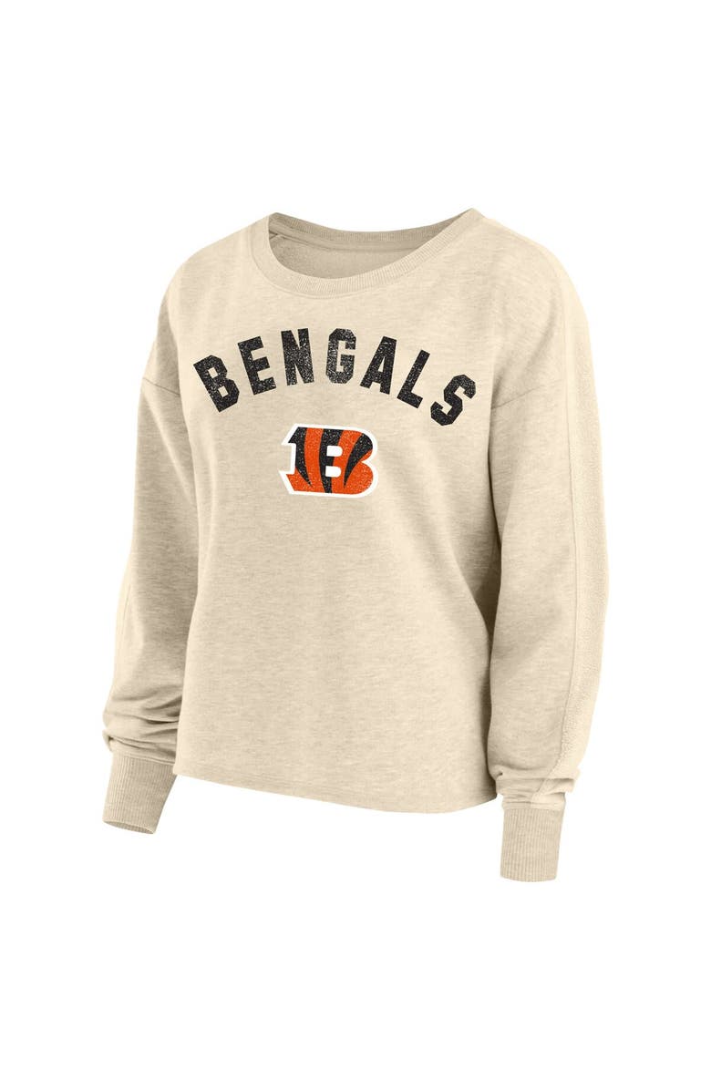 FANATICS Women's Fanatics Branded Joe Burrow Oatmeal Cincinnati Bengals Plus Size Name & Number Crew Pullover Sweatshirt, Alternate, color, 