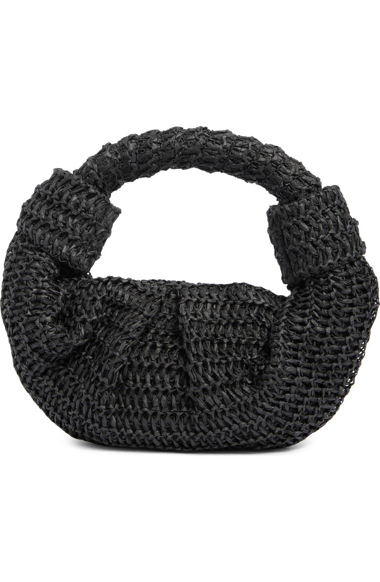 BCBG Woven Croissiant Clutch, Alternate, color, Black