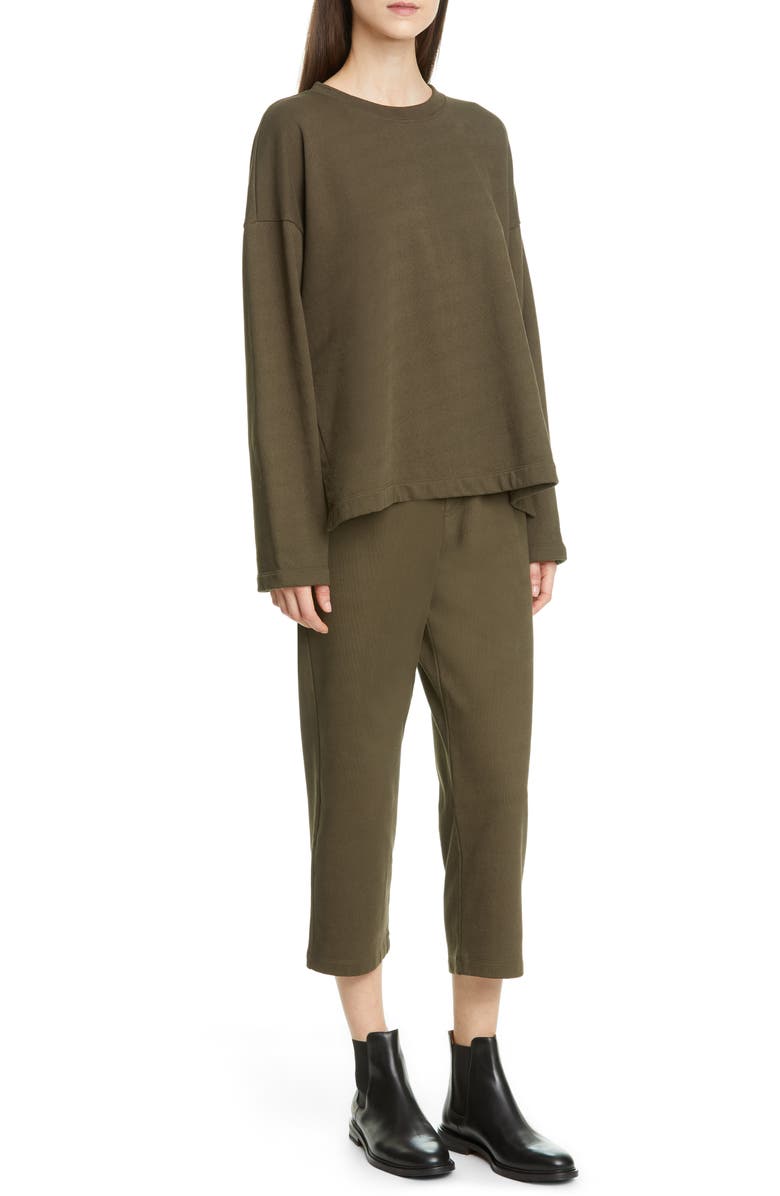 Eileen Fisher Organic Cotton Terry Boxy Pullover, Alternate, color, 