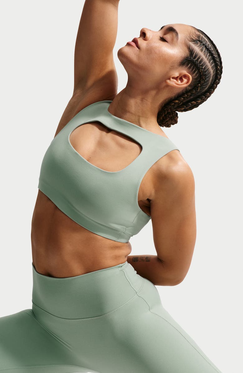 Nike Zenvy Dri-FIT Sports Bra, Alternate, color, Steam/ White