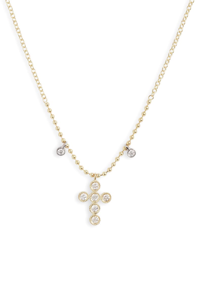 Meira T Meria T Diamond Cross Pendant Necklace, Main, color, 