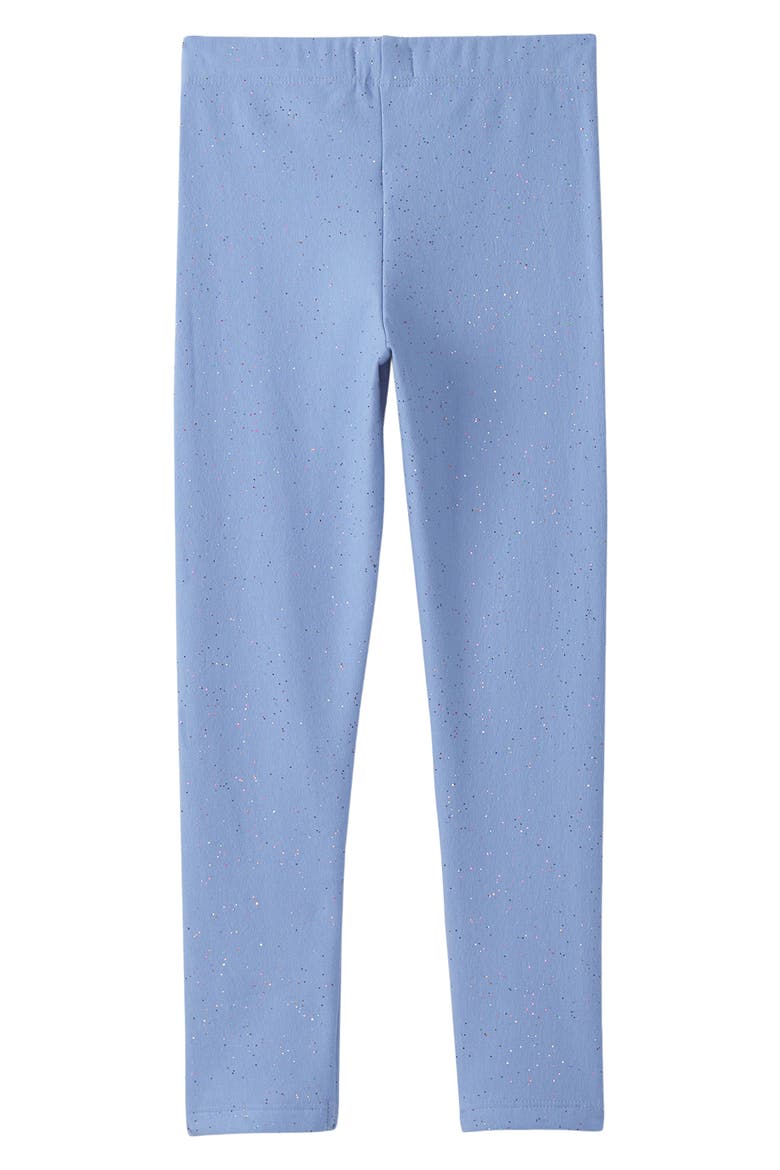 Kids' Cozy Glitter Stretch Cotton Leggings, Alternate, color, BLUE