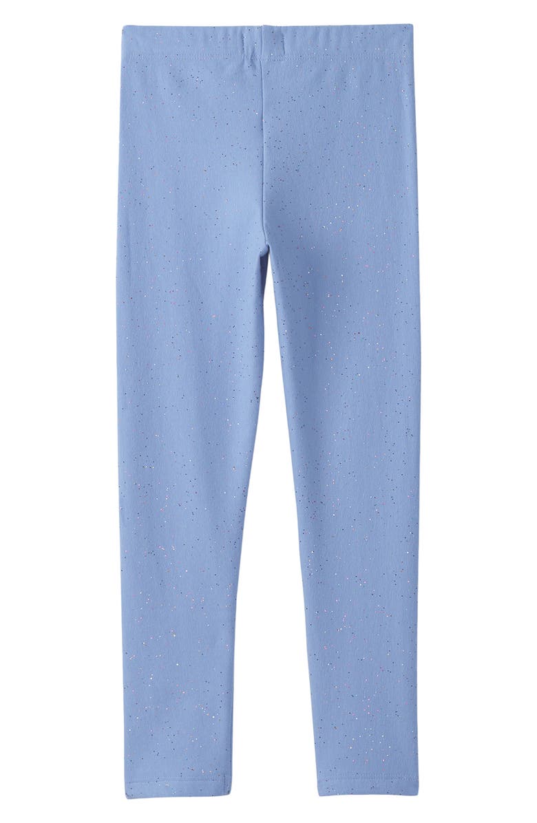 Hatley Kids' Cozy Glitter Stretch Cotton Leggings, Alternate, color, Cornflower Blue