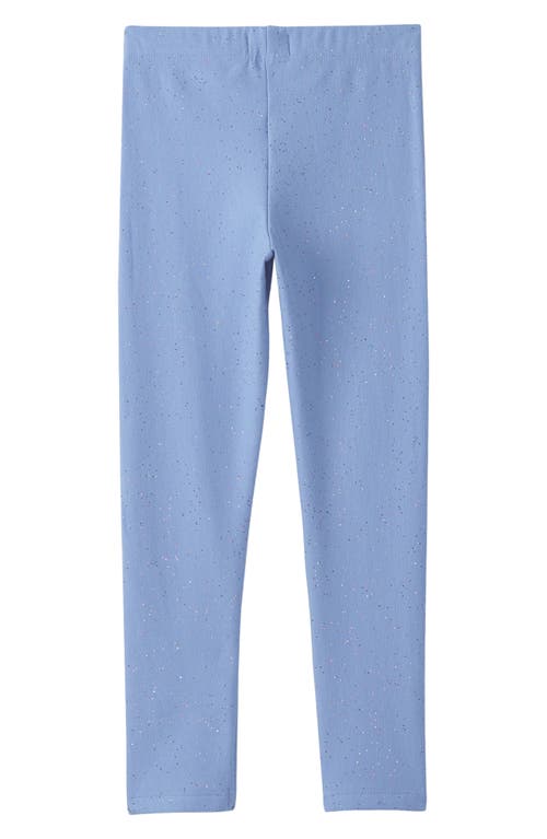 Hatley Kids' Cozy Glitter Stretch Cotton Leggings In Blue