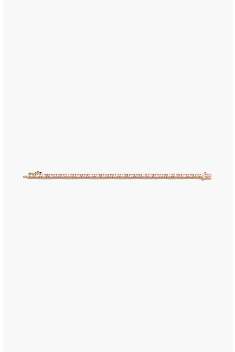 Lab Grown Morganite Baguette Tennis Bracelet, Alternate, color, Yellow Gold Vermeil