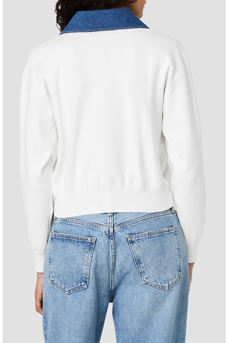 Denim Collar Sweater, Alternate, color, PORCELAIN CREAM
