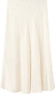 MANGO Floral Jacquard A-Line Midi Skirt