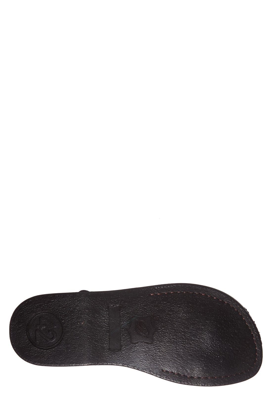 'The Good Shepherd' Leather Sandal, Alternate, color, BLACK