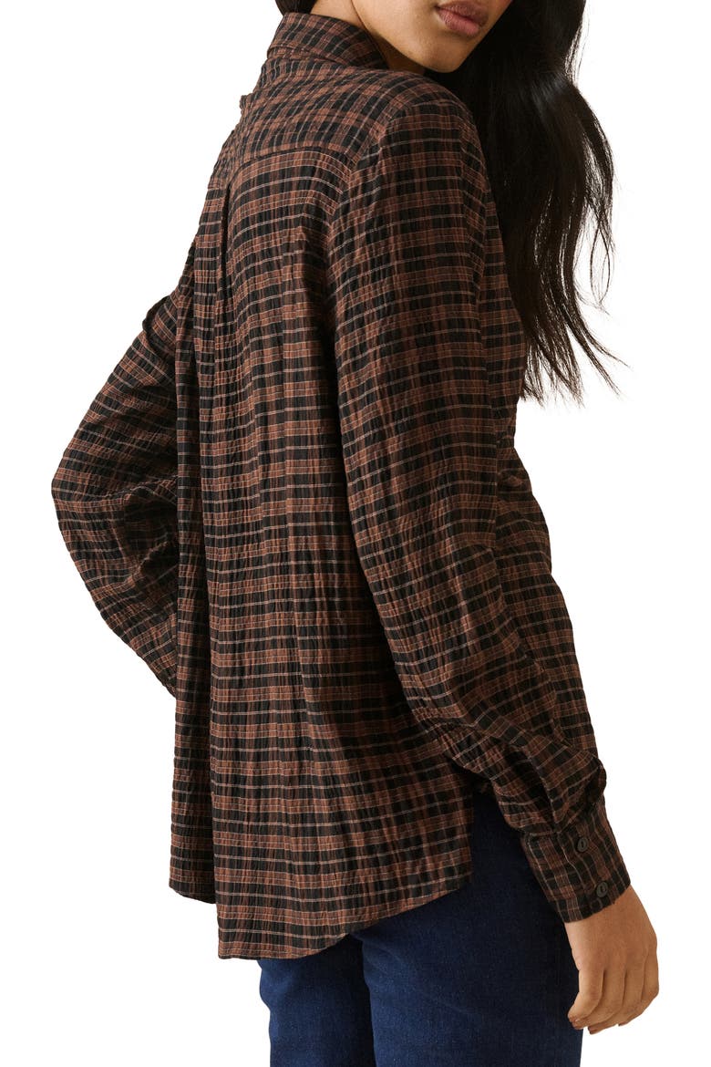 Delta Oversize Button-Up Shirt, Alternate, color, BROWN