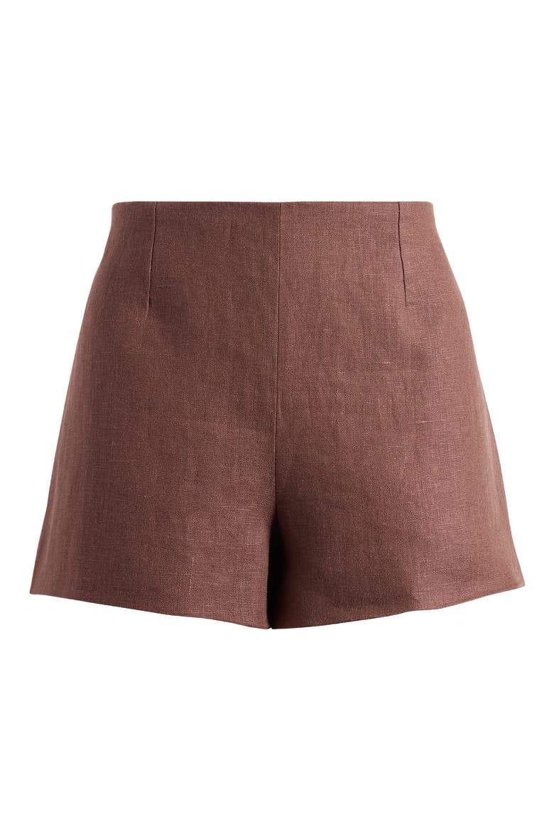 Lila Linen Shorts, Alternate, color, BISTRE