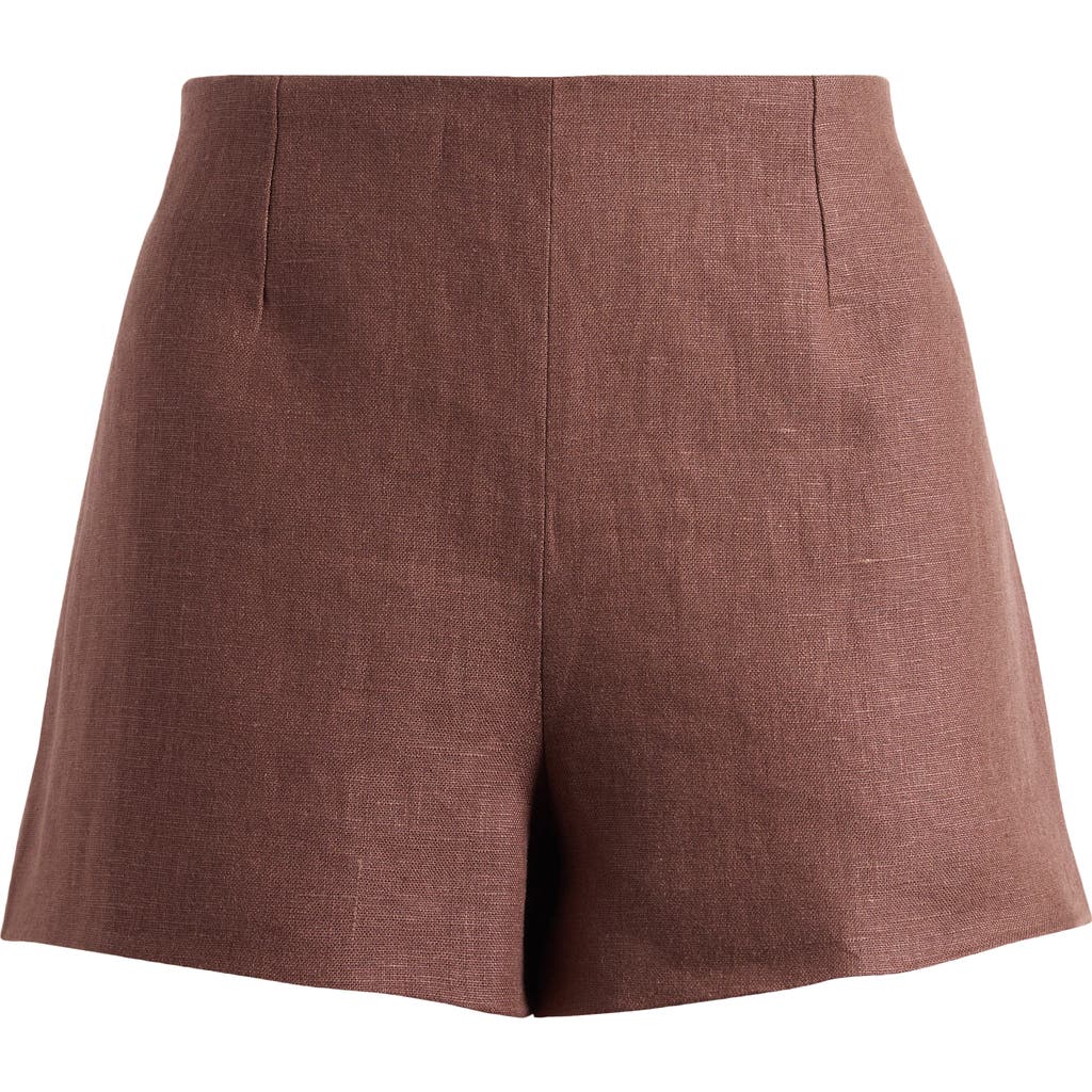 Shop Faithfull The Brand Lila Linen Shorts In Bistre