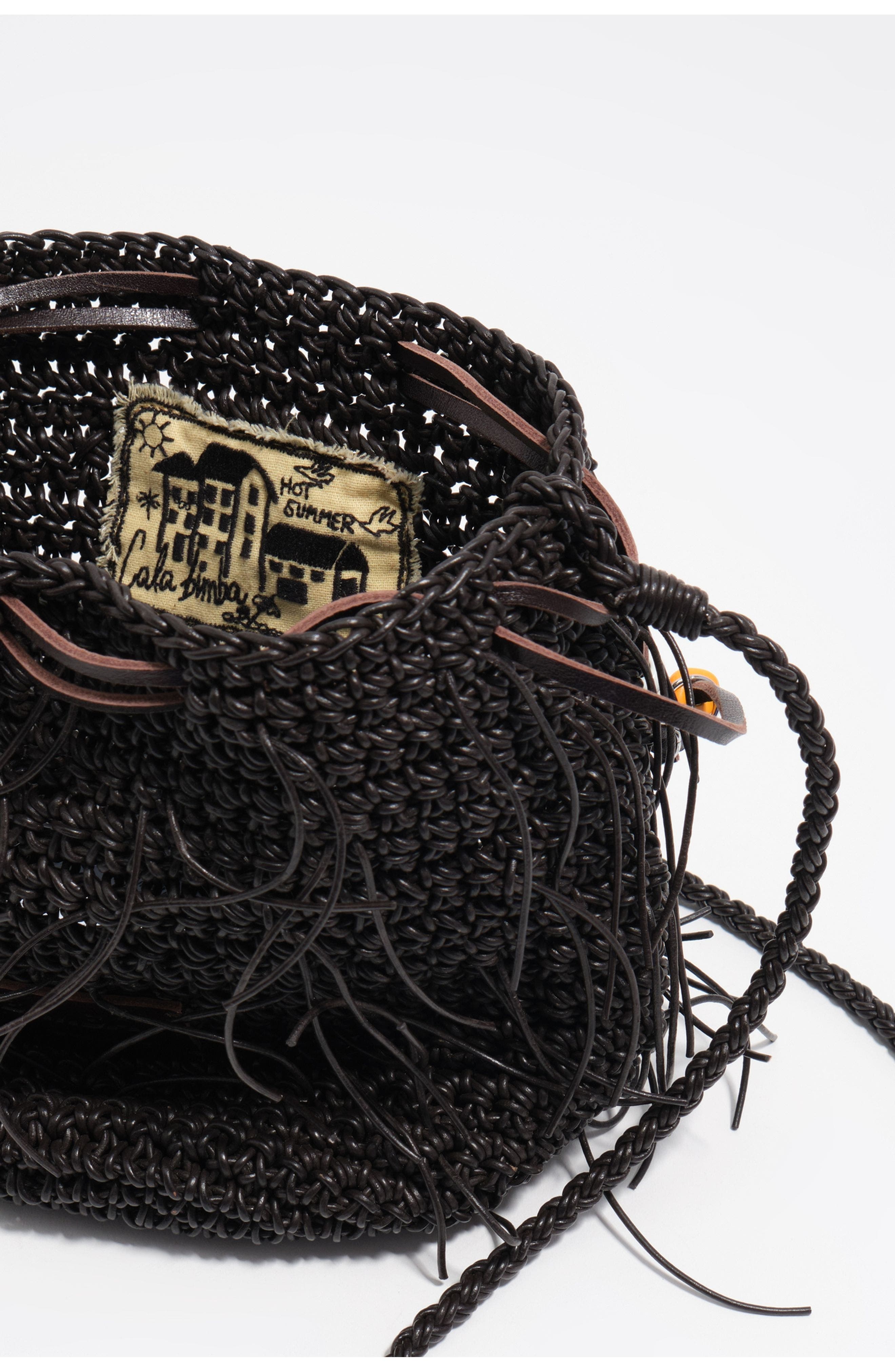 Bimba y Lola Plaited Mini Bag, Alternate, color, Dark Chocolate