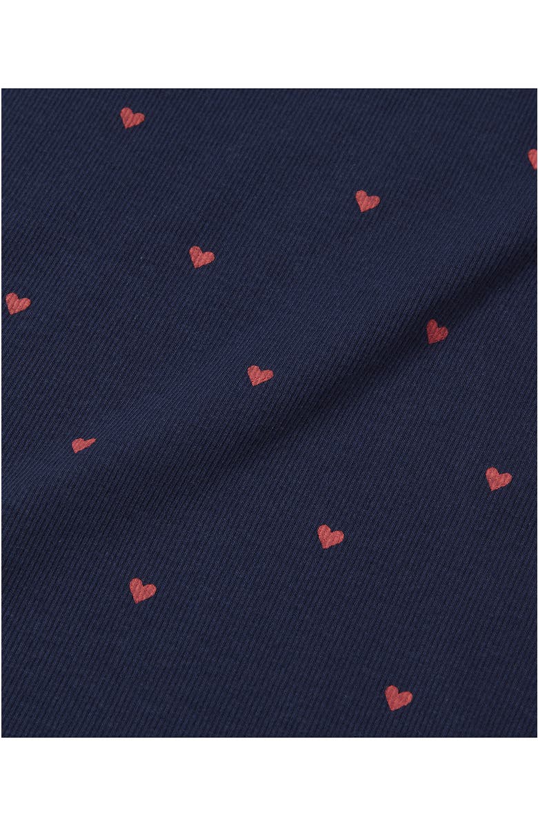 Lands' End Girls Short Sleeve Ribbed Henley T-Shirt, Alternate, color, Deep Sea Navy Mini Hearts